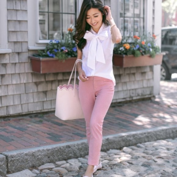 Banana Republic Pants - Banana Republic Dusty Rose Pink Red Sloan Chino Pants Belt Loops Hook Zipper 0